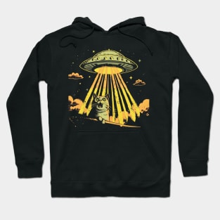 Shocked Cat and UFO Invasion Hoodie